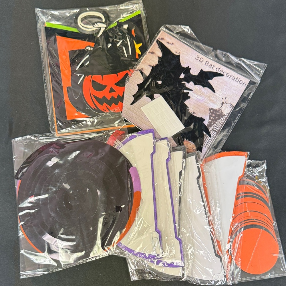 Halloween Party Decoration Set with Bats Pumpkins Frankenstein Dracula banners